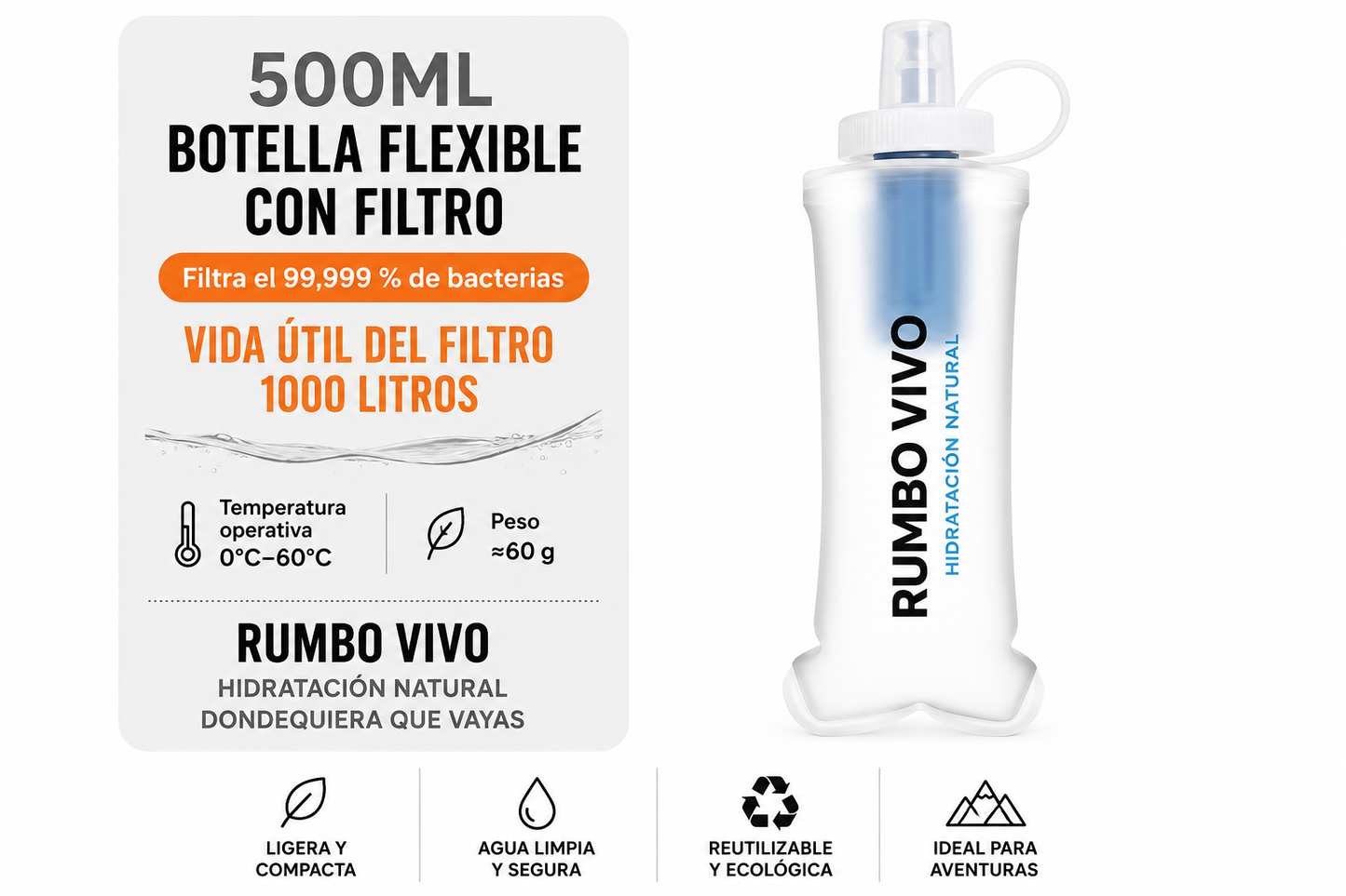 Botella Flexible | Filtro Reemplazable