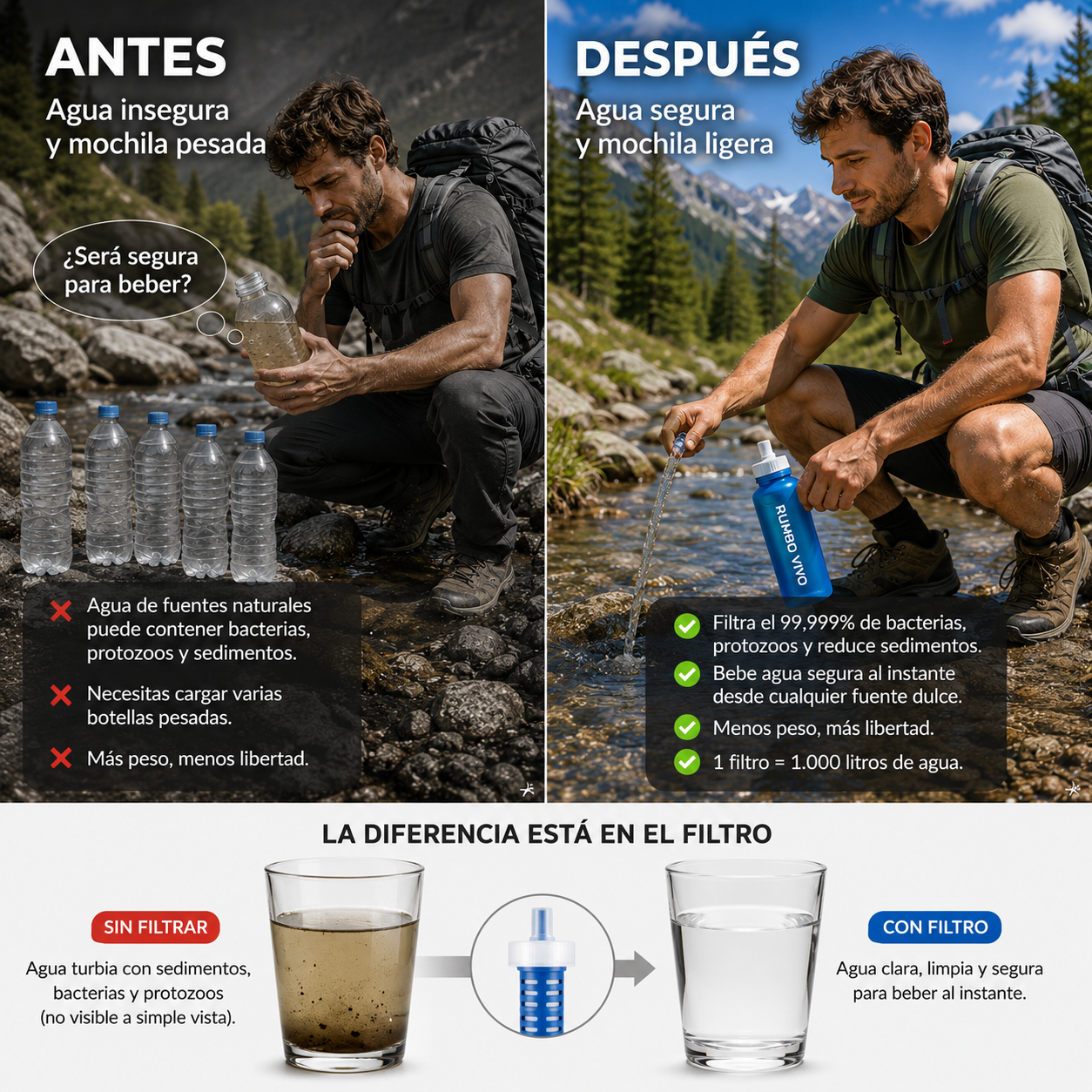 Botella Flexible | Filtro Reemplazable