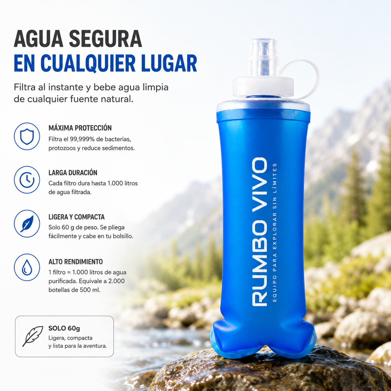 Botella Flexible | Filtro Reemplazable