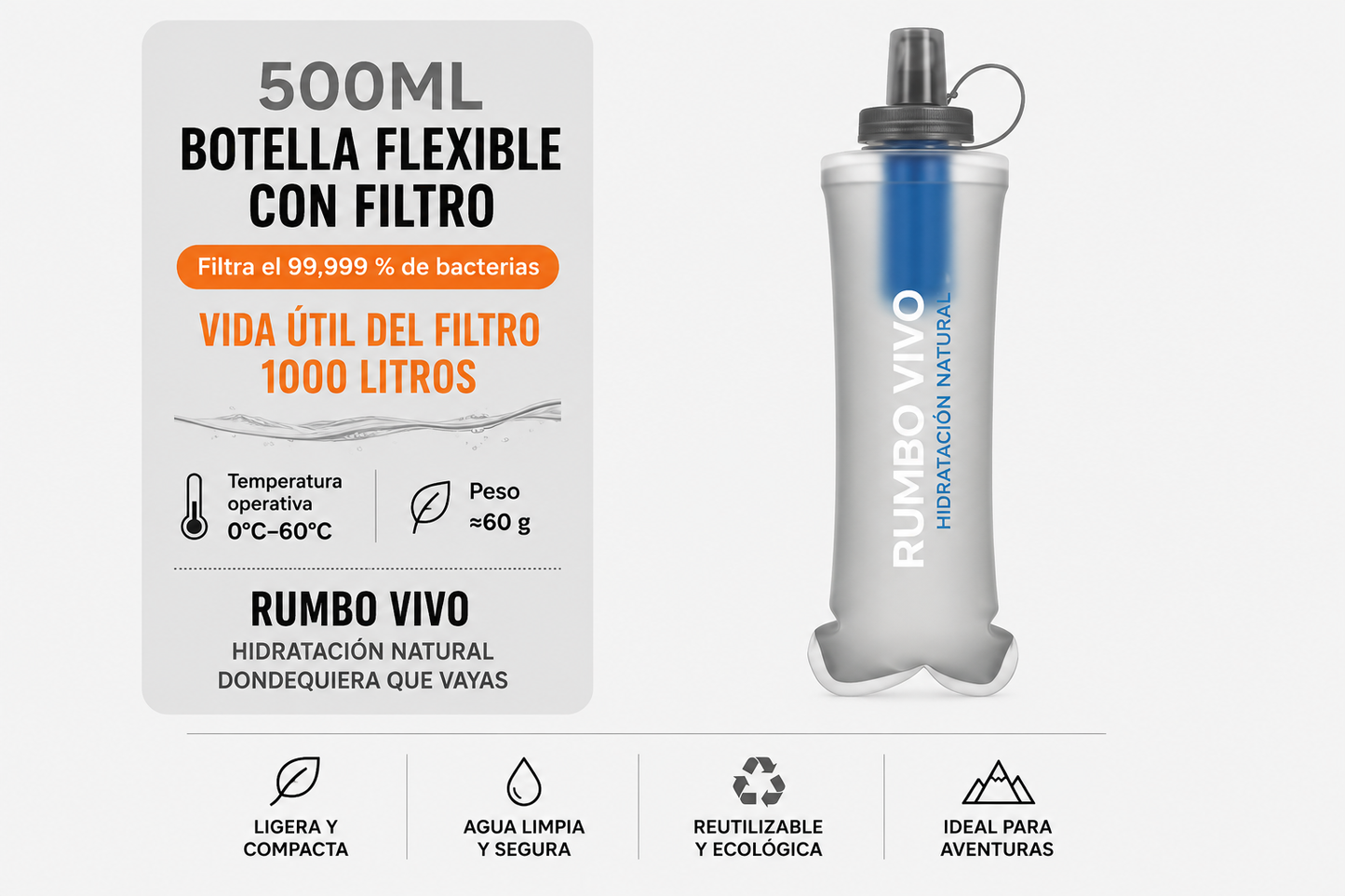 Botella Flexible | Filtro Reemplazable