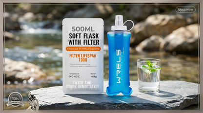 Botella filtrante para senderismo, camping o deportes al aire libre